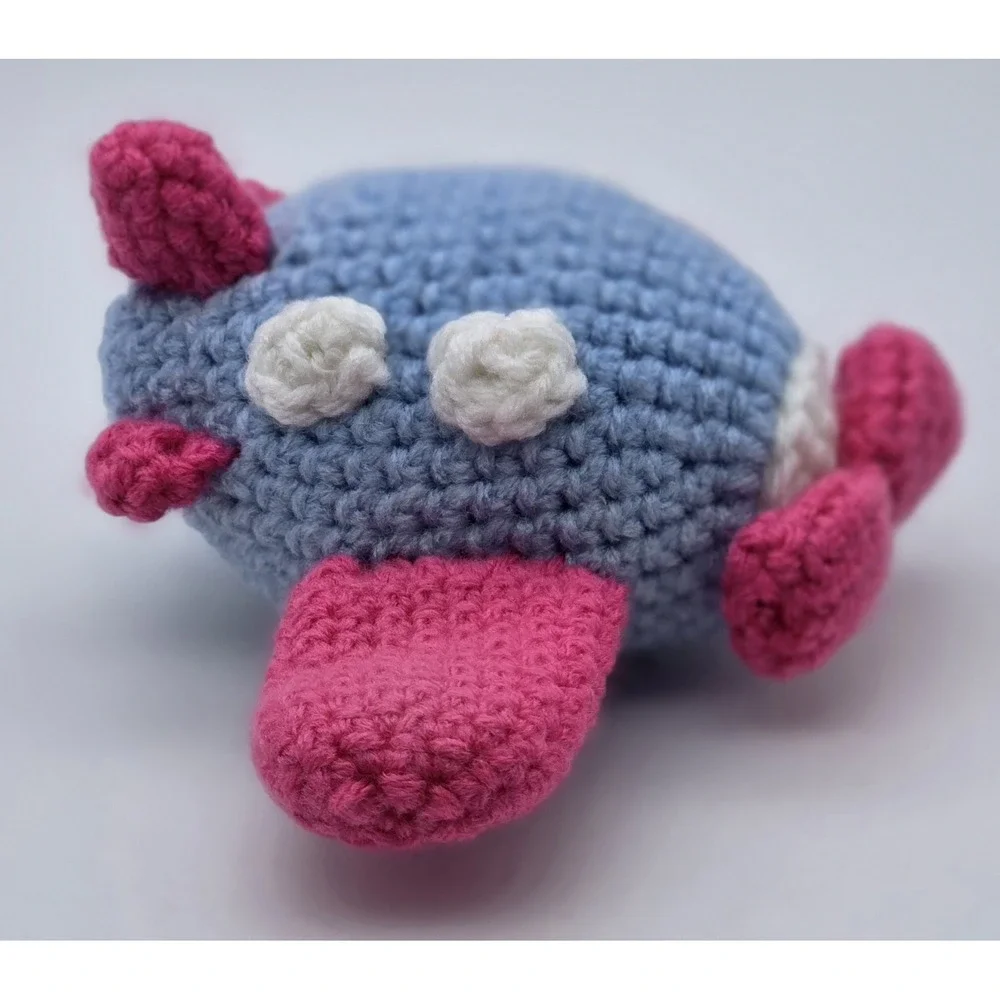 Handmade Crochet Airplane Plush Toy Amigurumi Pink Blue Soft‎ Stuffed